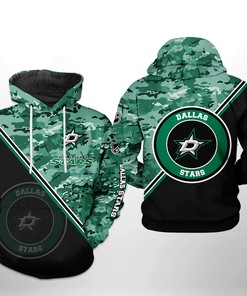 Dallas Stars Nhl Camo Team 3D All Over Print Zip Up Hoodie Option