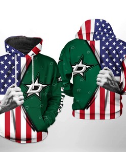Dallas Stars Nhl Us Flag 3D All Over Print Zip Up Hoodie Option