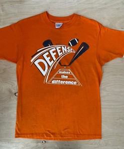 Defense Makes The Difference Football Vintage Style Tshirt Pullover Hoodie Crewneck Sweatshirt Reprinted Full Color Full Size Gifts For NFL Fans