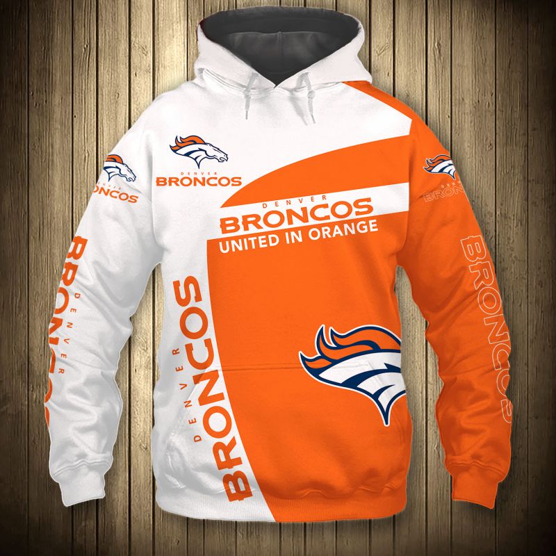 Denver Broncos 3D Zip Up Hoodie, Nfl All Over Print Hoodie