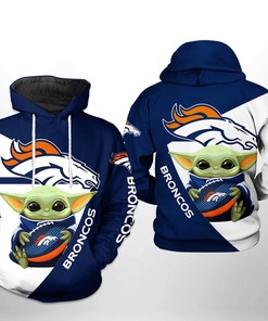 Denver Broncos Nfl Baby Yoda Team 3D All Over Print Zip Up Hoodie, A Unique Gift For Fans
