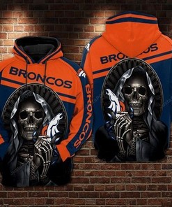 Denver Broncos Nfl Football Skull 3D All Over Print Zip Up Hoodie, Show Your Edge