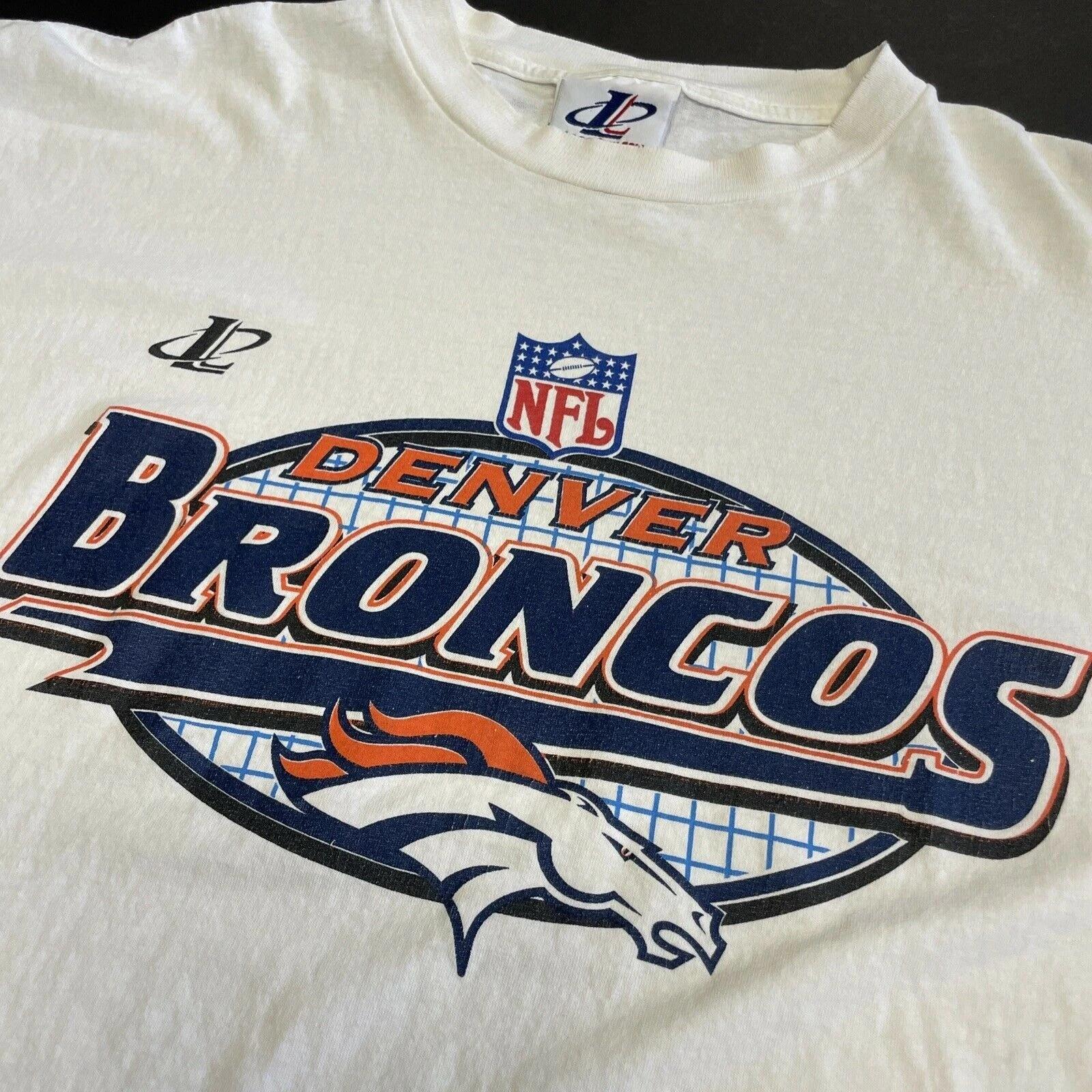 Denver Broncos NFL Logo Athletic Tshirt Pullover Hoodie Crewneck Sweatshirt Reprinted Full Color Full Size Gifts For NFL Fans - Image 2