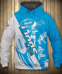 Detroit Lions Cartoon Player Cute All Over Print Hoodie With Zipper