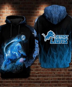 Detroit Lions Nfl Football Lions Smoke 3D All Over Print Hoodie