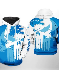 Detroit Lions Nfl Team Skull 3D All Over Print Zip Up Hoodie