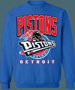 Detroit Pistons HORSE Retro Remix NBA Crewneck Sweatshirt Hoodie Shirt Gifts for Fans
