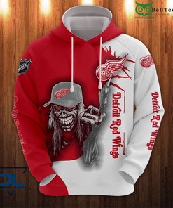 Detroit Red Wings Skull Logo 3D Hoodie Zip Hoodie, Nhl 3D All Over Print Hoodie Zip Hoodie