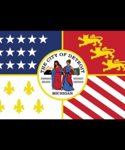 Detroit US City Flag Basic Shirt Sweatshirt Pullover Hoodie Reprinted Full Color Full Size