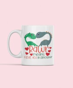 Dino Mug, Rawr Means I Love You In Dinosaur Valentines Mug, Cute Dinosaur Romantic Gift, Dino Lover Gifts