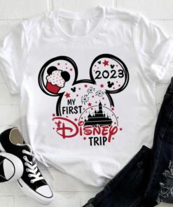 Disney 2023 Family Trip Mickey Unisex T-shirt Family Birthday Gifts Adult Kid Toddler Tee