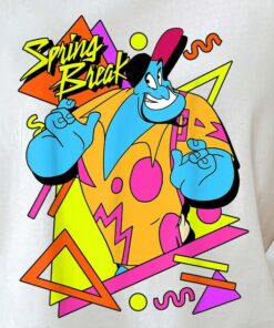Disney Aladdin Genie Retro 90's Style Poster T-Shirt Disneyland Trip Tee Disneyworld Matching T-shirt Unisex Adult T-shirt Kid Tee
