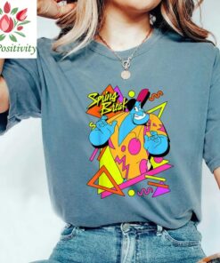 Disney Aladdin Genie Retro 90's Style Poster T-Shirt Disneyland Trip Tee Disneyworld Matching T-shirt Unisex Adult T-shirt Kid Tee