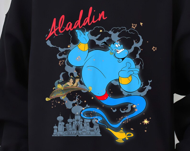 Disney Aladdin Genie's Magic Carpet Ride T-Shirt, Aladdin Shirt, Magic Kingdom Disneyland Vacation Gift Unisex Adult T-shirt Kid T-shirt