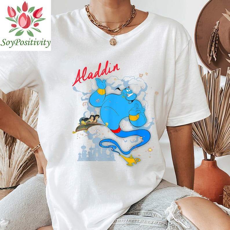 Disney Aladdin Genie's Magic Carpet Ride T-Shirt, Aladdin Shirt, Magic Kingdom Disneyland Vacation Gift Unisex Adult T-shirt Kid T-shirt