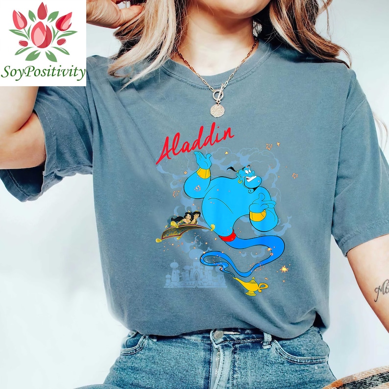 Disney Aladdin Genie's Magic Carpet Ride T-Shirt, Aladdin Shirt, Magic Kingdom Disneyland Vacation Gift Unisex Adult T-shirt Kid T-shirt