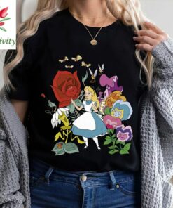 Disney Alice In Wonderland Alice In The Flowers Shirt, Disneyland Vacation Trip, Unisex T-shirt Family Birthday Gift Adult Kid Toddler Tee