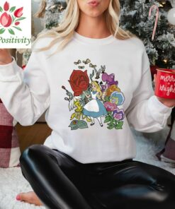 Disney Alice In Wonderland Alice In The Flowers Shirt, Disneyland Vacation Trip, Unisex T-shirt Family Birthday Gift Adult Kid Toddler Tee