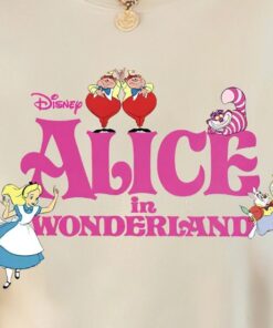 Disney Alice In Wonderland Group Shot Title Logo Shirt, Disneyland Vacation Trip, Unisex T-shirt Family Birthday Gift Adult Kid Toddler Tee