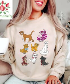 Disney All Cats Characters Portraits Shirt, Disneyland Vacation Unisex T-shirt Family Birthday Gift Adult Kid Toddler Comfort Colors Tee