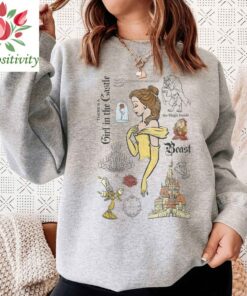 Disney Beauty And The Beast Characters Sketched T-Shirt, Magic Kingdom Tee, Disneyland Family Trip Vacation Gift Unisex T-shirt