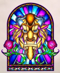 Disney Beauty And The Beast Stained Glass Window Shirt, Disneyland Vacation Trip, Unisex T-shirt Family Birthday Gift Adult Kid Toddler Tee