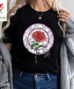 Disney Beauty and The Beast Rose Stained Glass Graphic T-Shirt, Disneyland Family Matching Gift Unisex Adult T-shirt