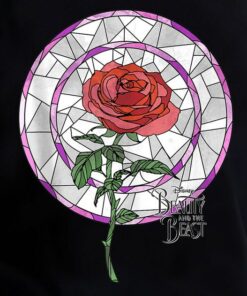 Disney Beauty and The Beast Rose Stained Glass Graphic T-Shirt, Disneyland Family Matching Gift Unisex Adult T-shirt