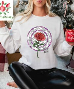 Disney Beauty and The Beast Rose Stained Glass Graphic T-Shirt, Disneyland Family Matching Gift Unisex Adult T-shirt