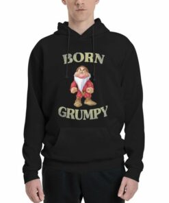 Disney Born Grumpy Seven Dwarfs High Quality Sweatshirts Men's Hooded Hoodie Autumn Pullover Unisex T-shirt Family Birthday Gift Adult Kid Toddler Tee