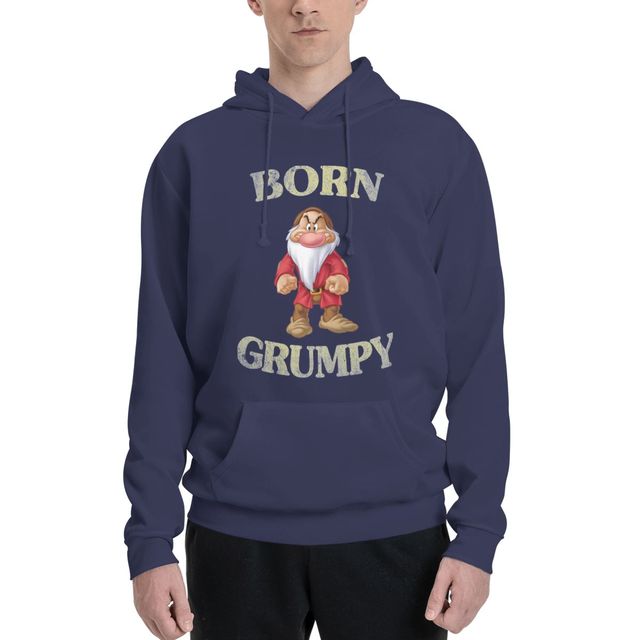 Disney Born Grumpy Seven Dwarfs High Quality Sweatshirts Men's Hooded Hoodie Autumn Pullover Unisex T-shirt Family Birthday Gift Adult Kid Toddler Tee