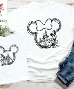Disney Family Shirt, Family Disneyworld Shirt, Mickey Sketch Shirt, Minnie Women Shirt, Disneyworld Trip Shirt, Mickey Couple Shirt