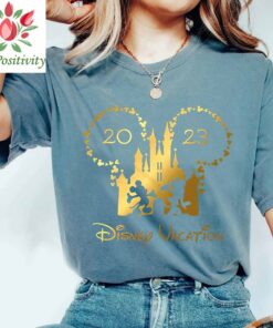 Disney Family Vacation 2023 Shirts, Disney Gold Foil Shirts Mickey and Minnie Disney couple shirts, First Disney Trip matching Family shirts