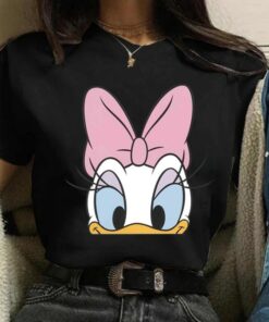 Disney Fashion Cute Daisy Duck Cartoon Print Casual Shirt For Gifts Unisex T-shirt Family Birthday Gift Adult Kid Toddler Tee