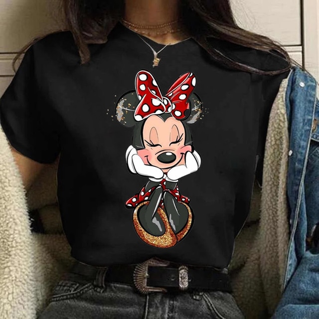 Disney Fashion Cute Daisy Duck Cartoon Print Casual Shirt Full Style Unisex T-shirt Family Birthday Gift Adult Kid Toddler Tee
