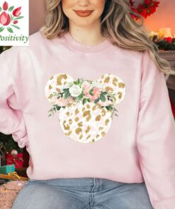 Disney Floral Shirt, Disney Ears Shirt, Floral Disney Shirt, Disney Shirt, Minnie T-Shirt, Floral Shirt, Disney Leopard Design Shirt