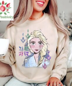 Disney Frozen Elsa Princess Watercolor Portrait Shirt, Disneyland Vacation Trip Unisex T-shirt Family Birthday Gift Adult Kid Toddler Tee