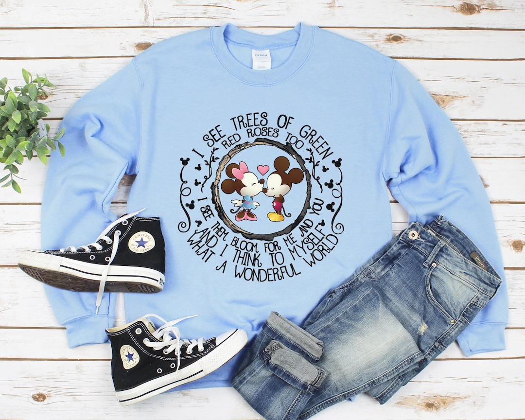 Disney Inspired - Mickey and Minnie - What A Wonderful World - Disneyland - Magic Kingdom - Unisex Crewneck Sweatshirt