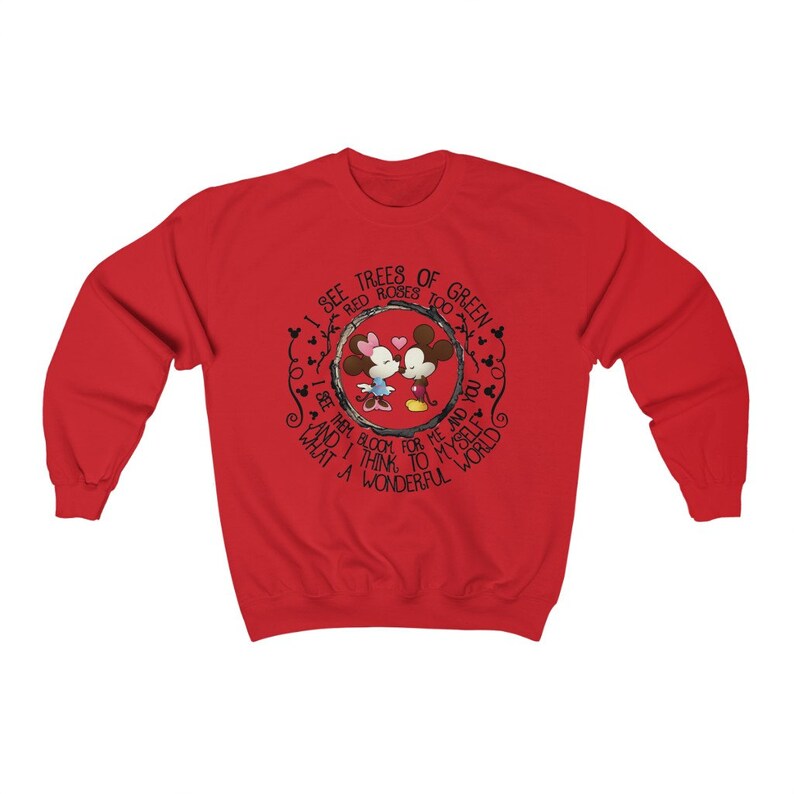 Disney Inspired - Mickey and Minnie - What A Wonderful World - Disneyland - Magic Kingdom - Unisex Crewneck Sweatshirt - Image 4