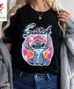 Disney Lilo and Stitch Airbrushed Stitch T-Shirt, Cute Stitch Shirt, Disneyland Family Trip Gift Unisex Adult T-shirt Kid T-shirt