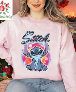 Disney Lilo and Stitch Airbrushed Stitch T-Shirt, Cute Stitch Shirt, Disneyland Family Trip Gift Unisex Adult T-shirt Kid T-shirt