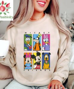 Disney Mickey And Friends Group Shot Panels Shirt, Mickey Minnie Goofy Donald Daisy Disneyland Family Vacation Gift Unisex T-shirt Kid Shirt