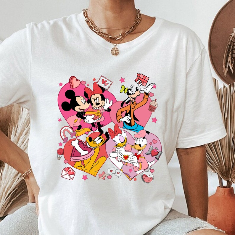 Disney Mickey And Minnie Valentine Day T-shirt Mickey And Friends Unisex T-shirt Magic Kingdom Disneyland Matching Shirt Couple Shirt Gift - Image 4