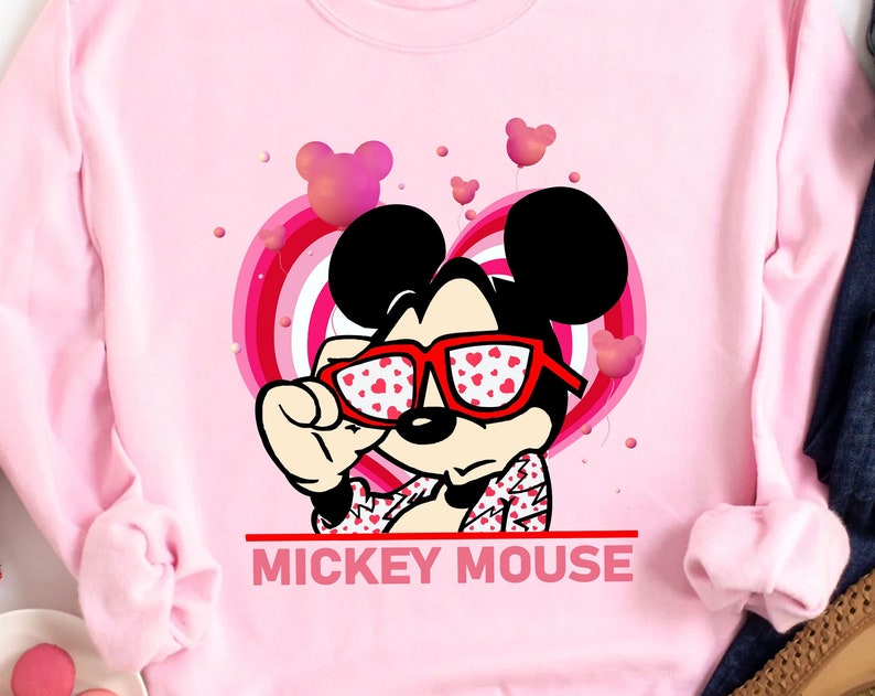 Disney Mickey Valentine Sweatshirt Mickey Mouse Bad Boy Valentine Shirt Valentine's Day Unisex T-shirt Magic Kingdom Disneyland Trip Shirt - Image 2
