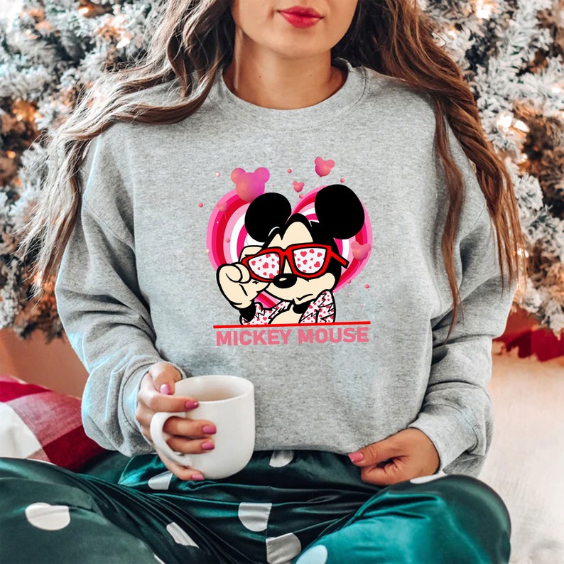 Disney Mickey Valentine Sweatshirt Mickey Mouse Bad Boy Valentine Shirt Valentine's Day Unisex T-shirt Magic Kingdom Disneyland Trip Shirt - Image 4