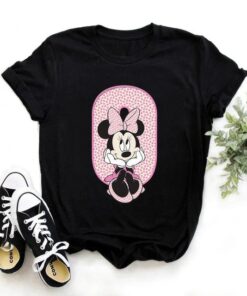 Disney Minnie Mouse T-shirt Female Funny 26 Capital Letters A-Z Print Shirt Unisex T-shirt Family Birthday Gift Adult Kid Toddler Tee 13