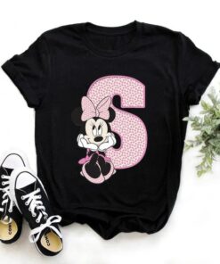 Disney Minnie Mouse T-shirt Female Funny 26 Capital Letters A-Z Print Shirt Unisex T-shirt Family Birthday Gift Adult Kid Toddler Tee 17