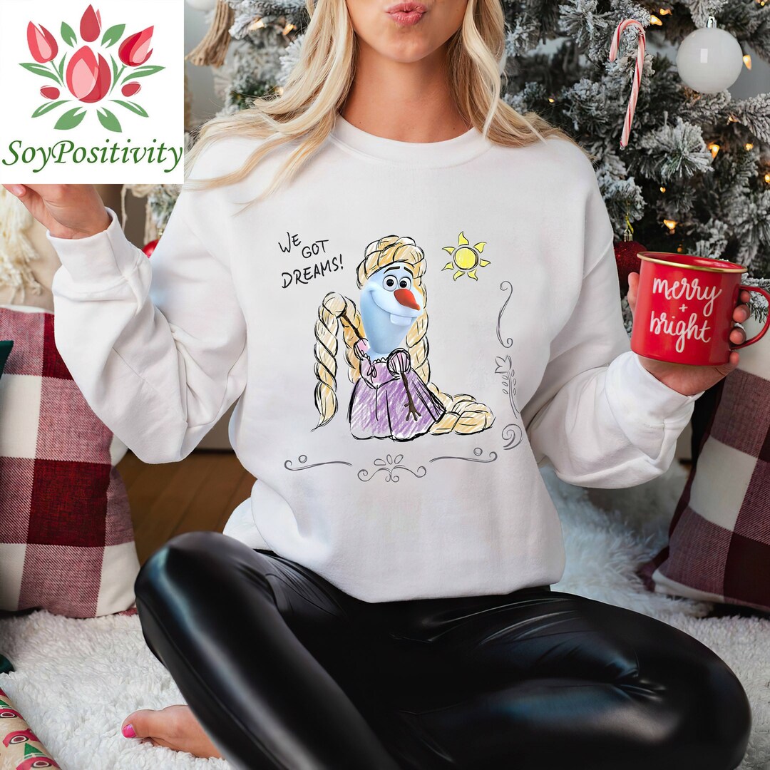 Disney Olaf Presents Rapunzel Costume Sketch T-Shirt Unisex Adult T-shirt Kid shirt Gift for Birthday Hoodie Sweatshirt Toddler Tee
