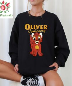 Disney Oliver and Company Movie Olive Cat Portrait Graphic T-Shirt Disneyland Trip Tee Disney Couple Matching T-shirt Unisex T-shirt Kid Shirt