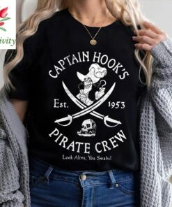 Disney Peter Pan Captain Hook Pirate Crew Retro Vintage Shirt, Disney Never Land Peter Pan Tinker Bell Villain Unisex T-shirt